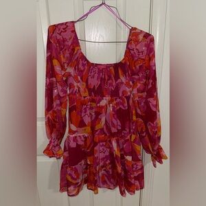 Flying Tomato Pink and Orange Textured Dress